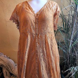 Torrid Yellow Lace Button Maxi Dress